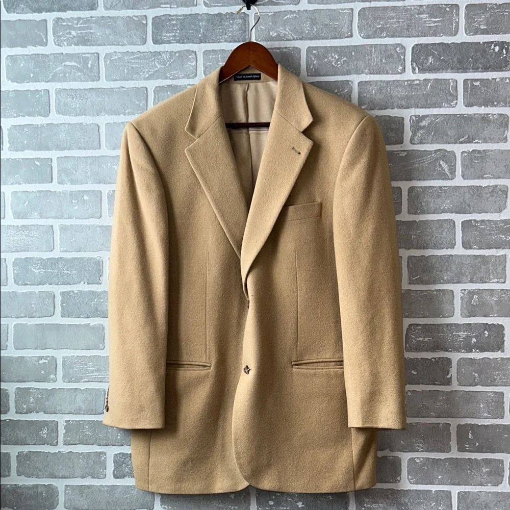 Tailors Row Luxe 100% Camel Hair Blazer | Tan Sport Coat | Mens 40R